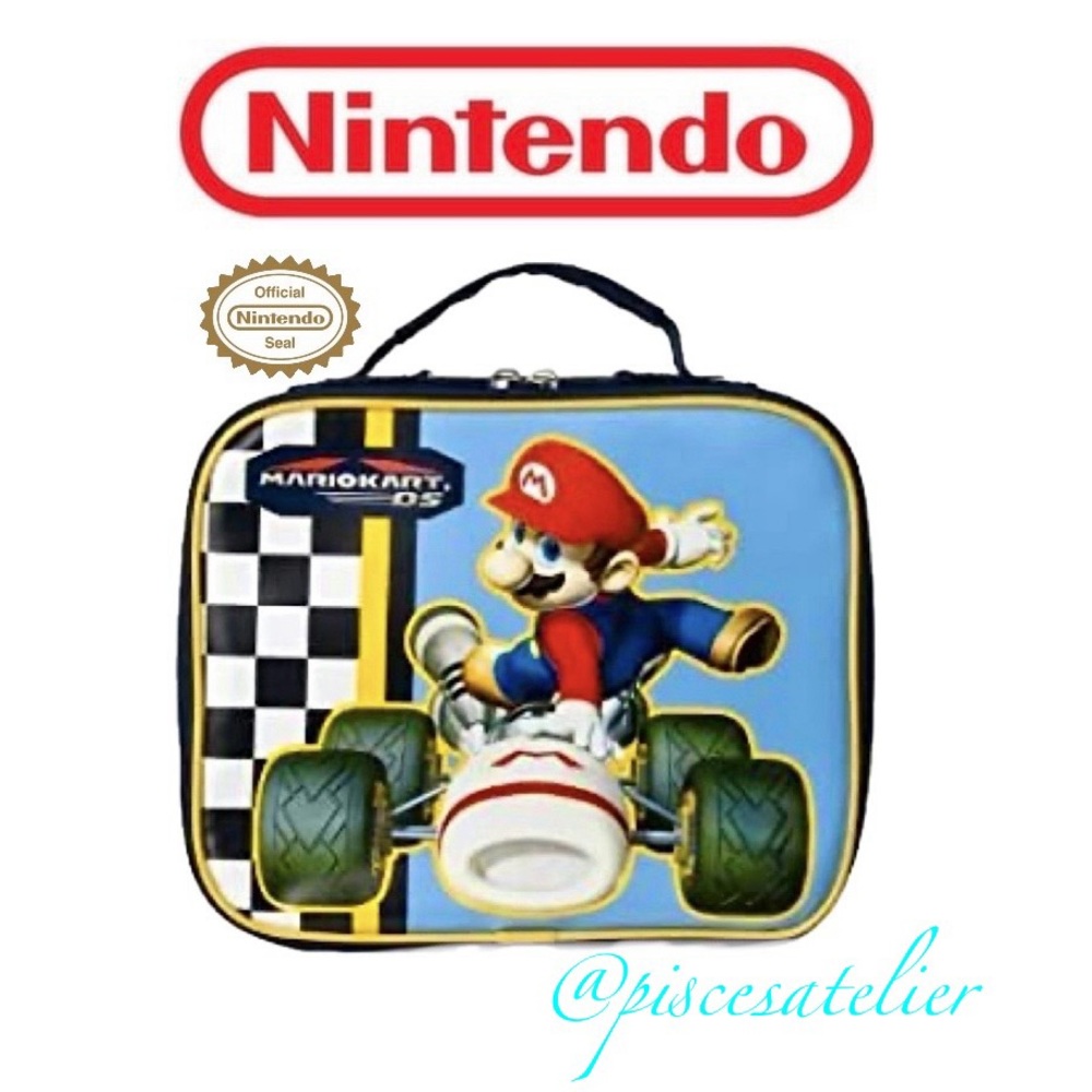 Nintendo Navy Mario Kart DS Graphic Print Insulated Soft Lunchbox Bag